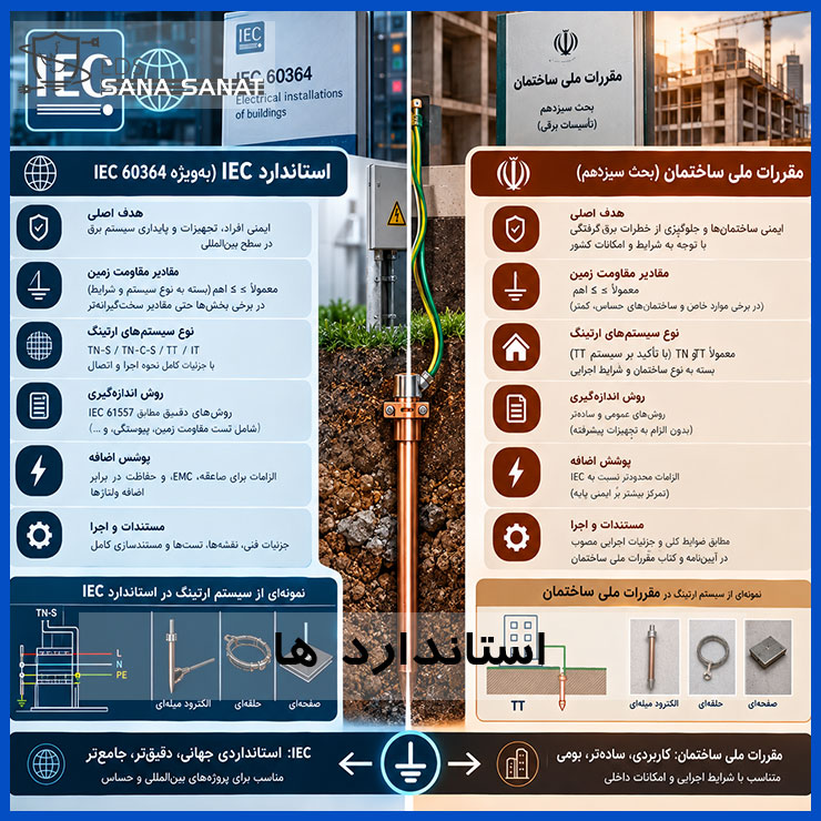 استاندارد IEC ارتینگ و مقررات ملی ساختمان ایران 5 استاندارد IEC ارتینگ و مقررات ملی ساختمان ایران 4